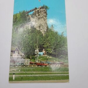 Vintage Paul Bunyan and Babe the Blue Ox Castle Rock St Ignace Michigan Postcard